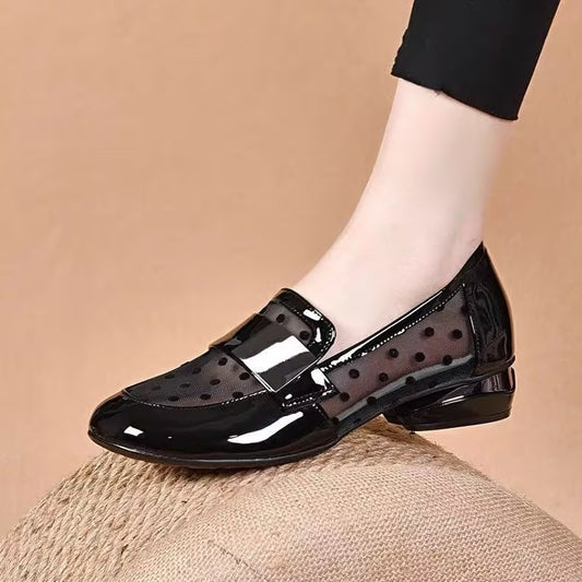 Women's Polka Dot Mesh Slip-On Shoes