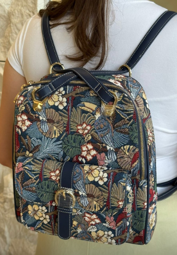 Women's Printed Backpack/Crossbody Bag