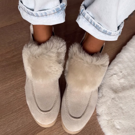 Fur Winter Loafers Flat-soled Snow Boots