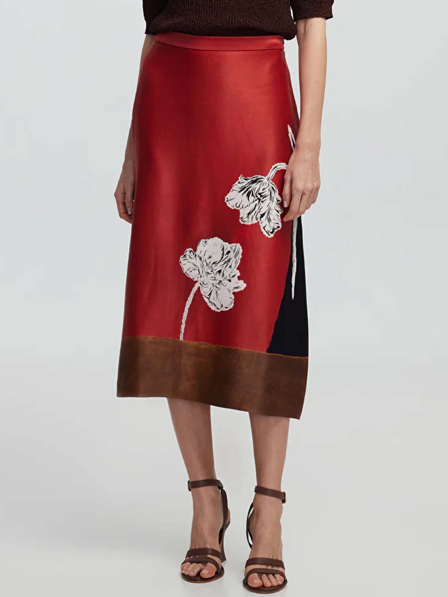 Floral Print Midi Skirt