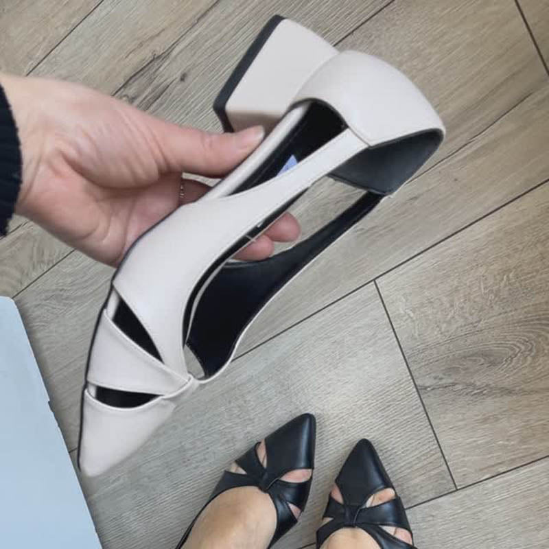 Pointed-Heeled Cutout Sandals