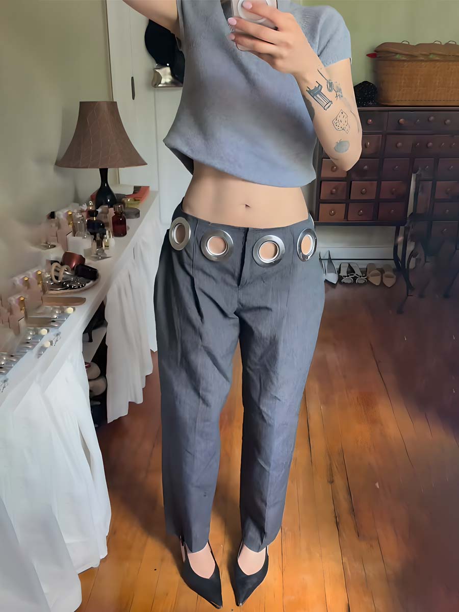 Cutout Waist Pants
