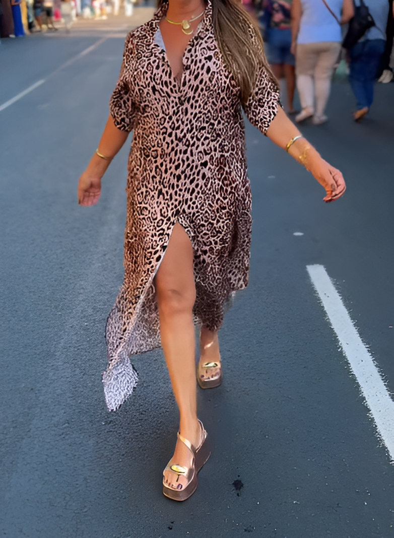 Leopard Print Long Dress