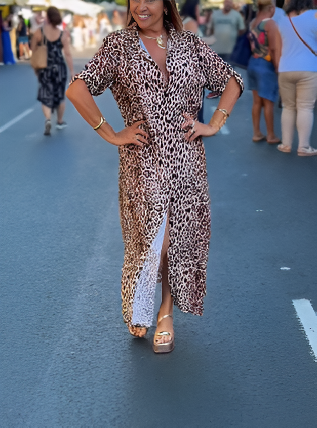 Leopard Print Long Dress