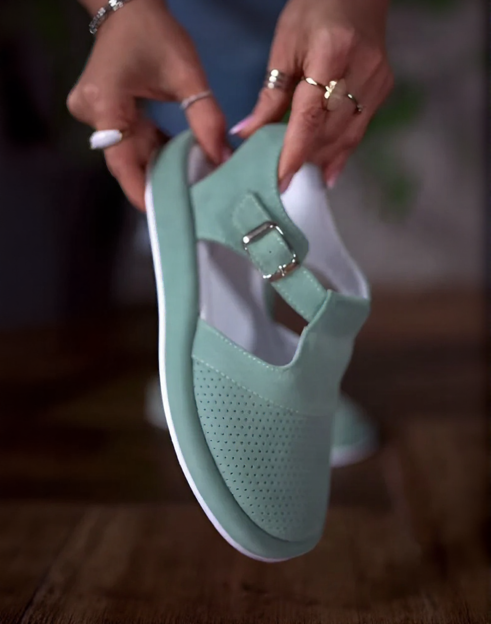Green Mesh Breathable & Comfortable Women Shoes