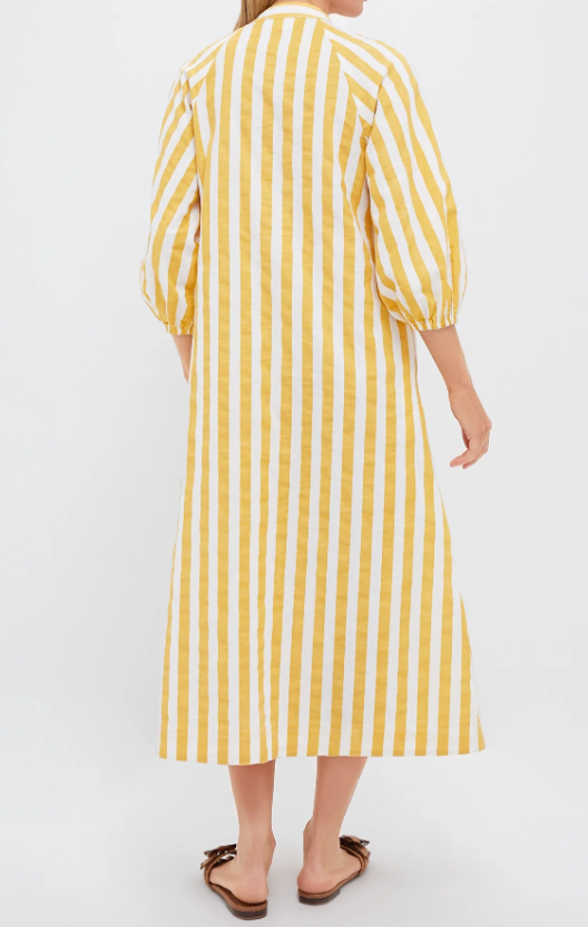 Lemon Yellow Striped Vacation Dress