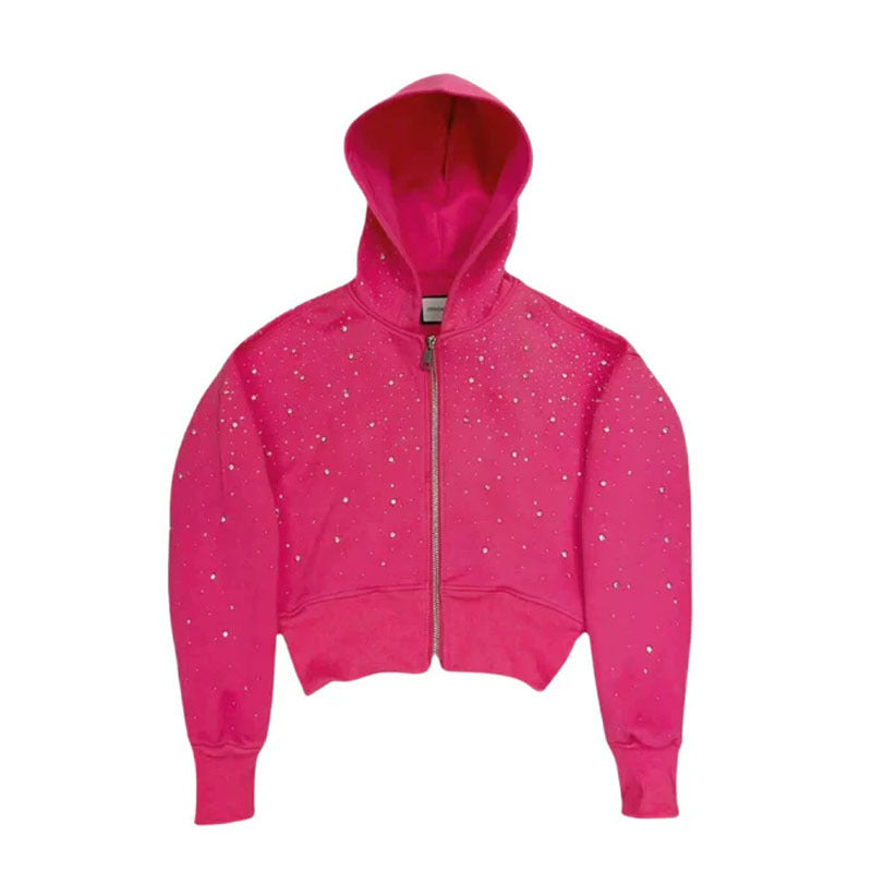 Super sparkly rhinestone zip-up hoodie