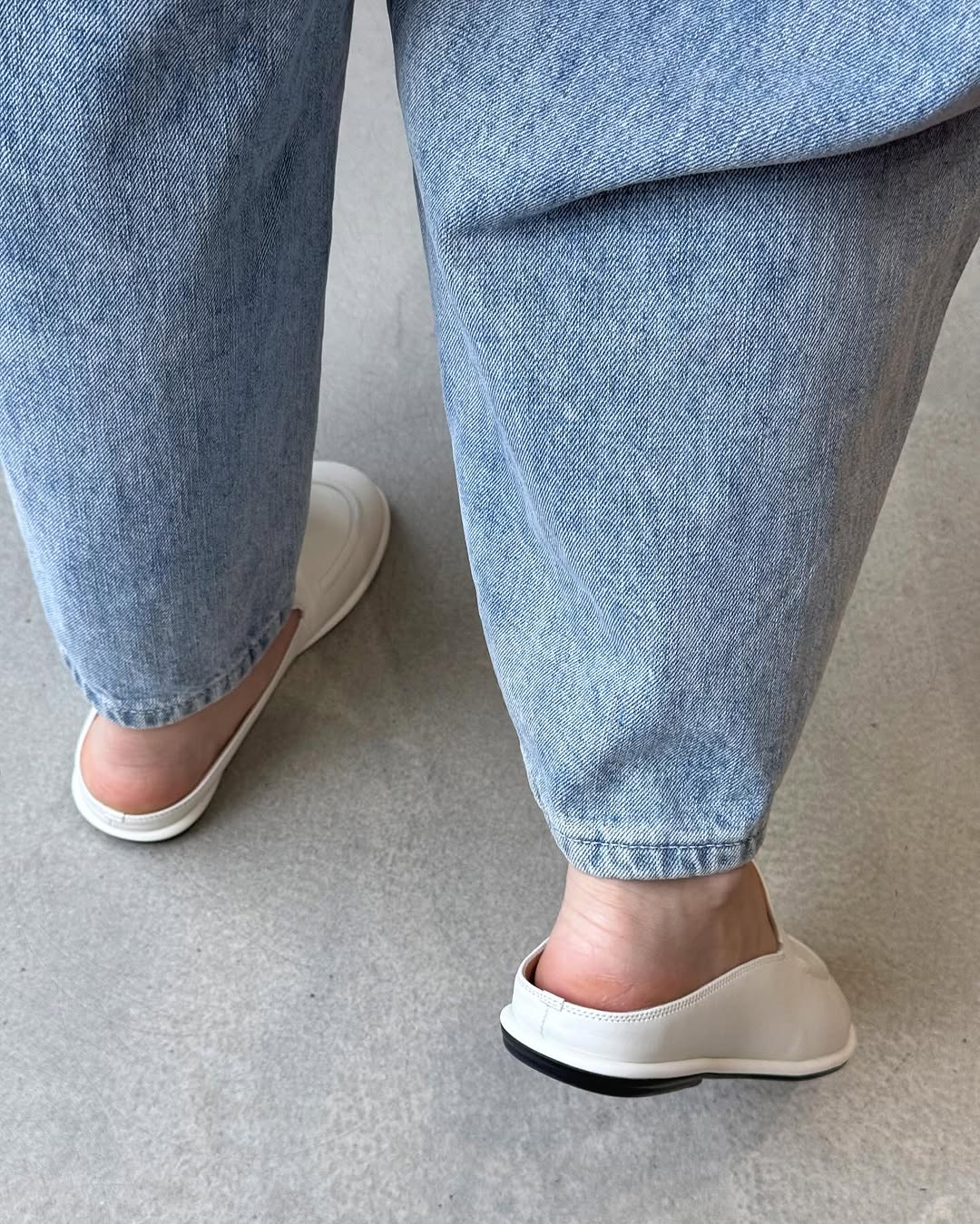 White soft leather slippers