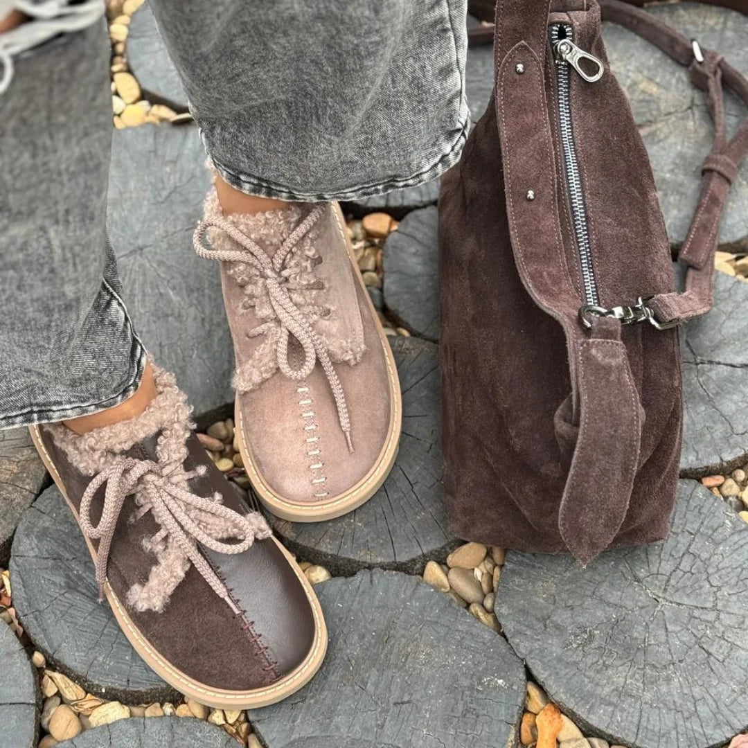 Women's Comfort Fleece-Lined Lace-Up Shoes