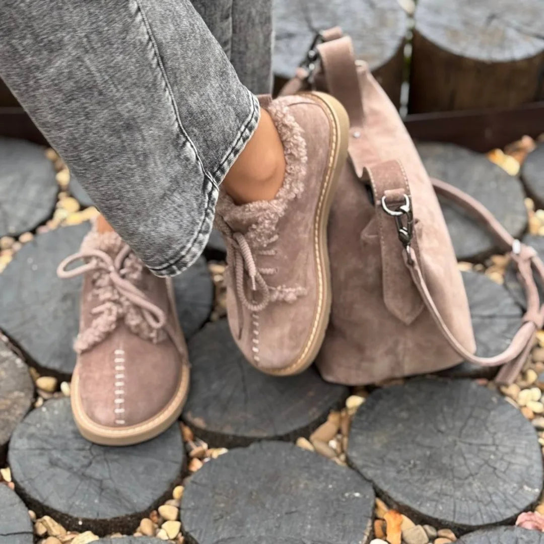 Women's Comfort Fleece-Lined Lace-Up Shoes