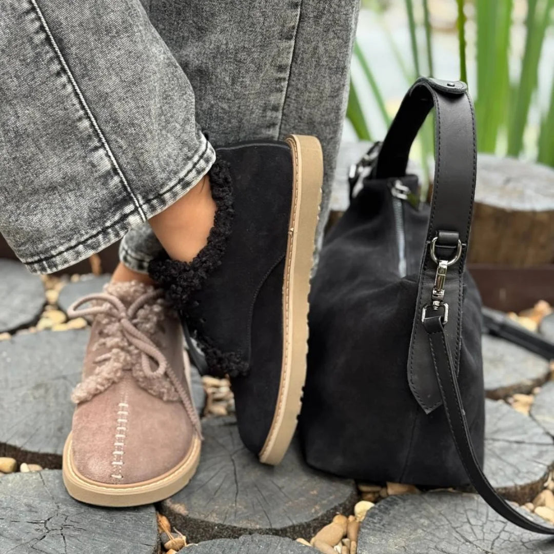 Women's Comfort Fleece-Lined Lace-Up Shoes