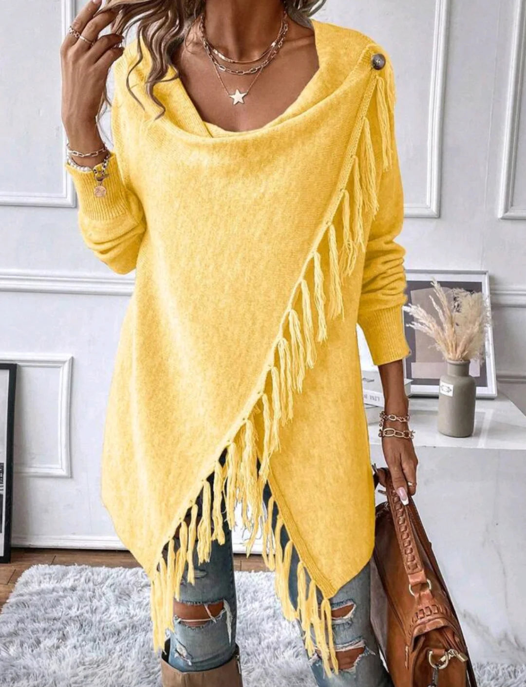 Classic Tassel Women's Knit Cardigan Top