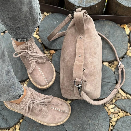 Women's Comfort Fleece-Lined Lace-Up Shoes