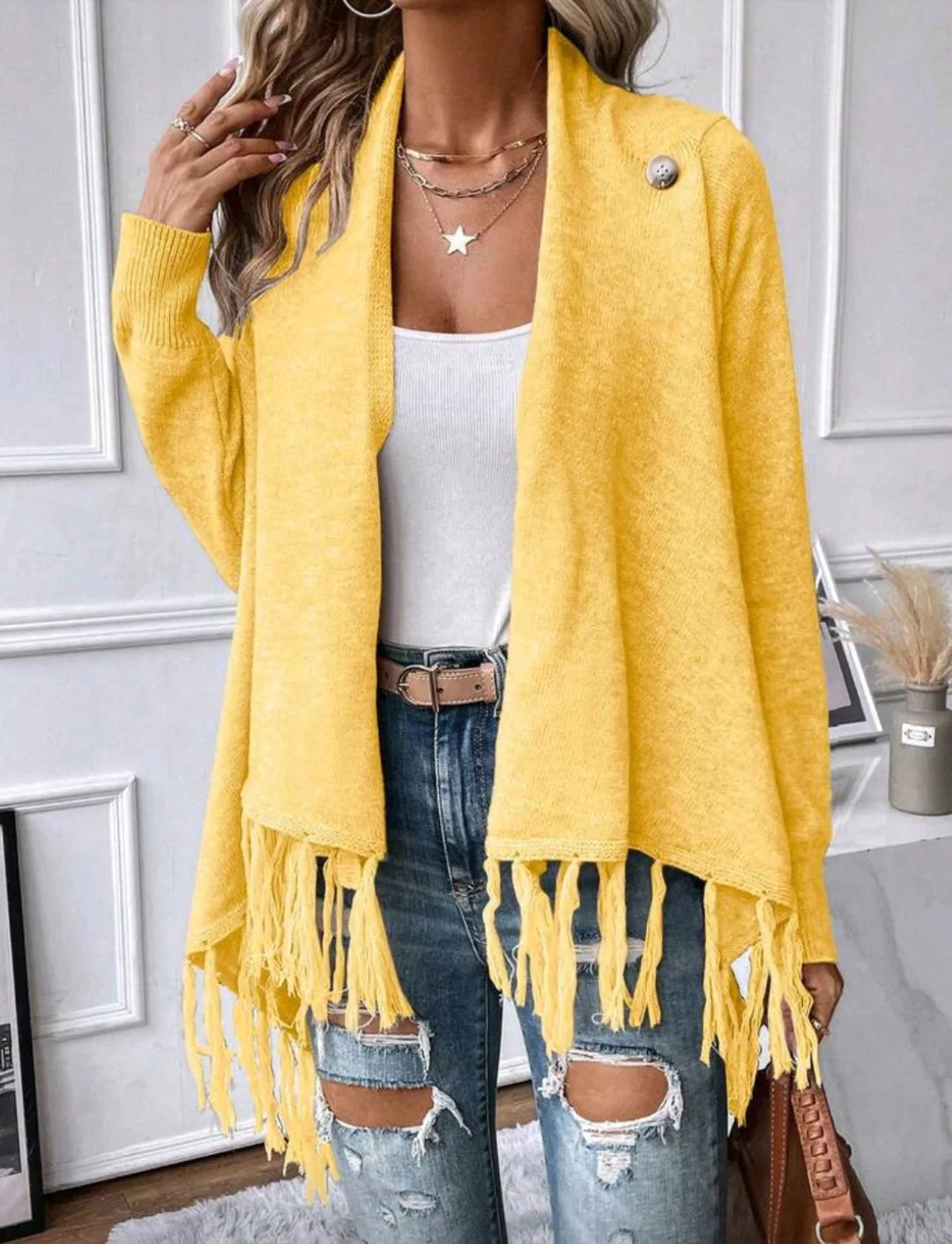 Classic Tassel Women's Knit Cardigan Top