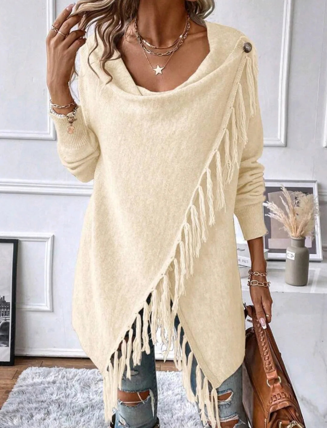 Classic Tassel Women's Knit Cardigan Top