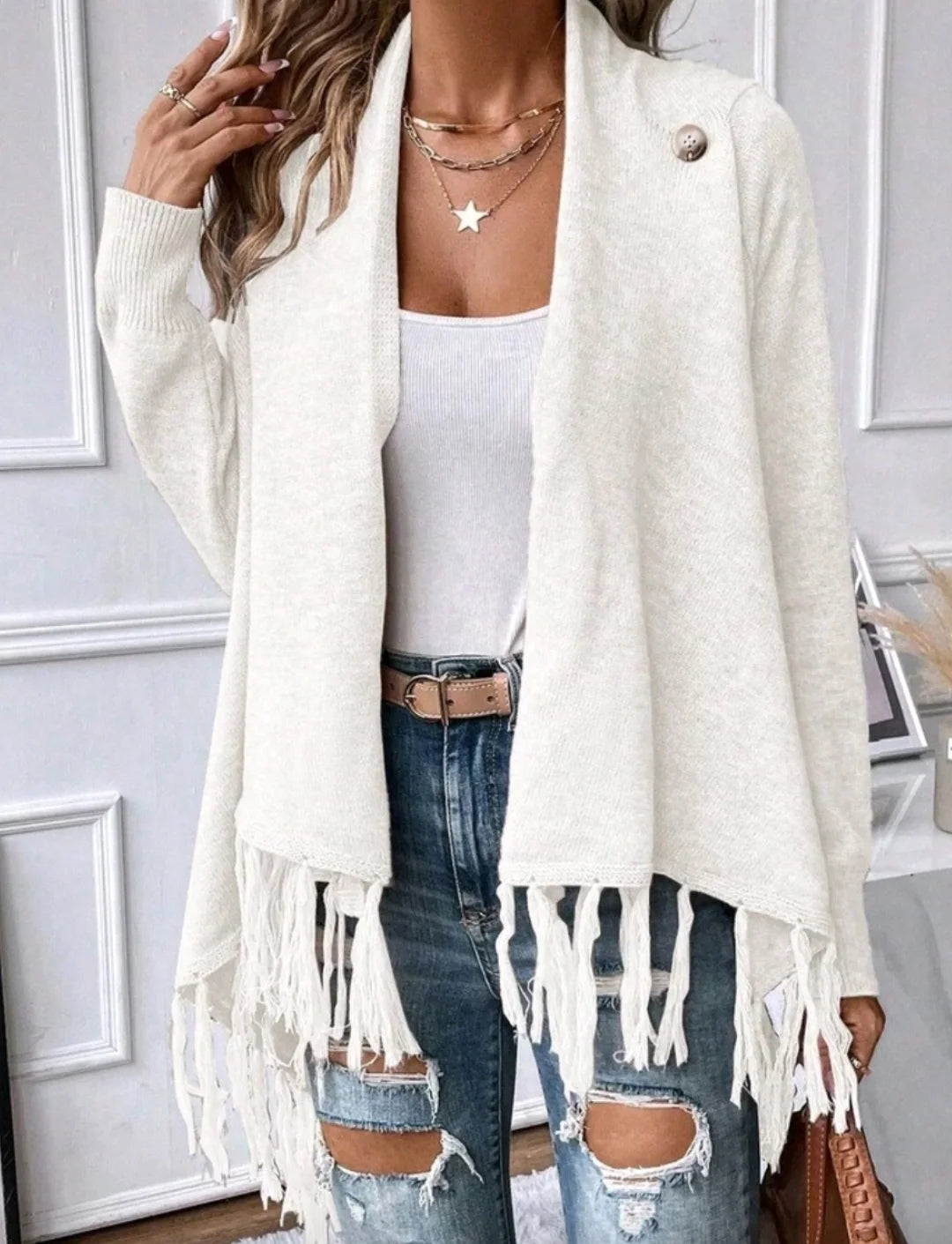 Classic Tassel Women's Knit Cardigan Top