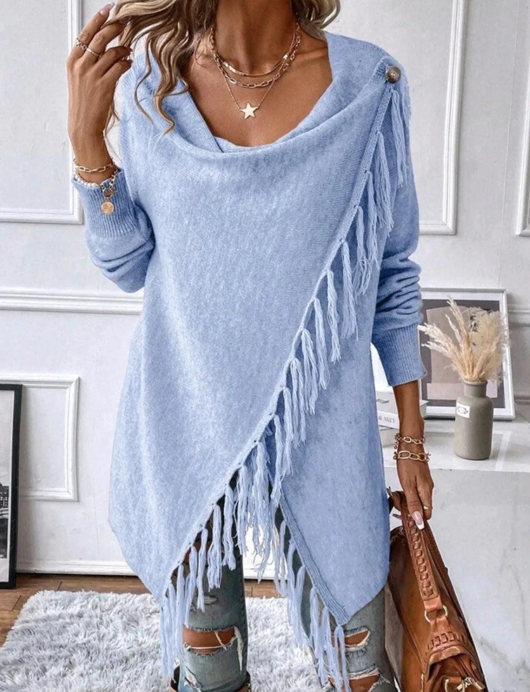 Classic Tassel Women's Knit Cardigan Top