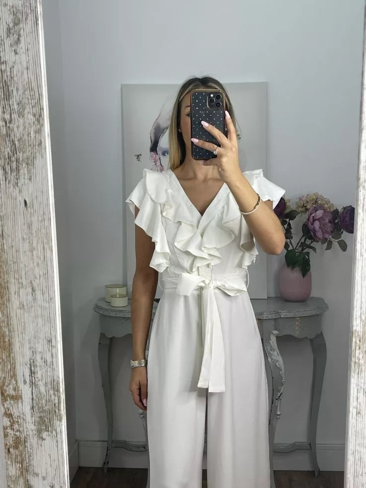 Ruffle Collar Jumpsuit