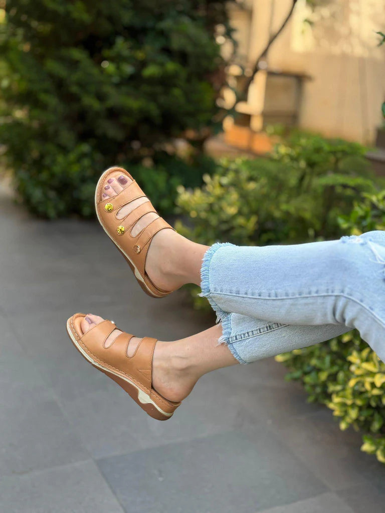 Soft Leather Women Casual Slippers